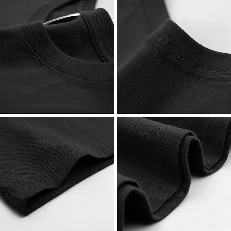 High-Quality Men'S T-Shirt 100% Cotton Solid Basic Casual Oversized Half Sleeve