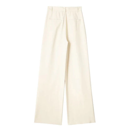 TRAF Women Wide Leg Pants Baggy High Waist Pants Wide Trousers Office Wear