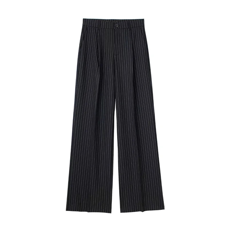 TRAF Women Wide Leg Pants Baggy High Waist Pants Wide Trousers Office Wear