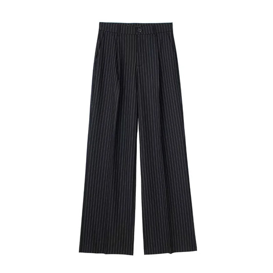 TRAF Women Wide Leg Pants Baggy High Waist Pants Wide Trousers Office Wear