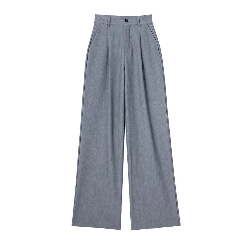 TRAF Women Wide Leg Pants Baggy High Waist Pants Wide Trousers Office Wear