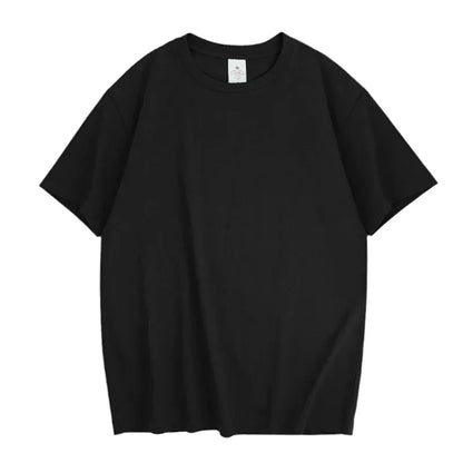 High-Quality Men'S T-Shirt 100% Cotton Solid Basic Casual Oversized Half Sleeve