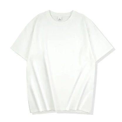 High-Quality Men'S T-Shirt 100% Cotton Solid Basic Casual Oversized Half Sleeve