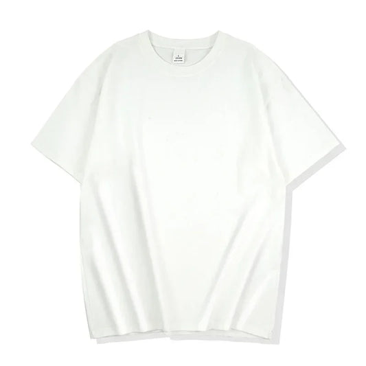 High-Quality Men'S T-Shirt 100% Cotton Solid Basic Casual Oversized Half Sleeve