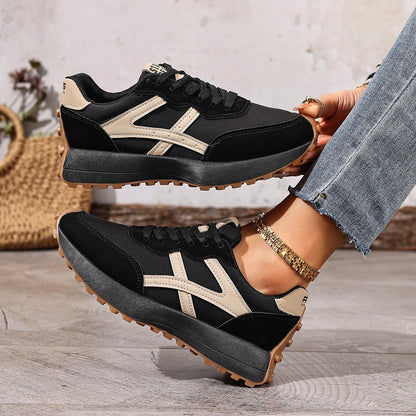 Sneaker Femme Running Cuir Plateforme