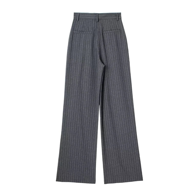 TRAF Women Wide Leg Pants Baggy High Waist Pants Wide Trousers Office Wear